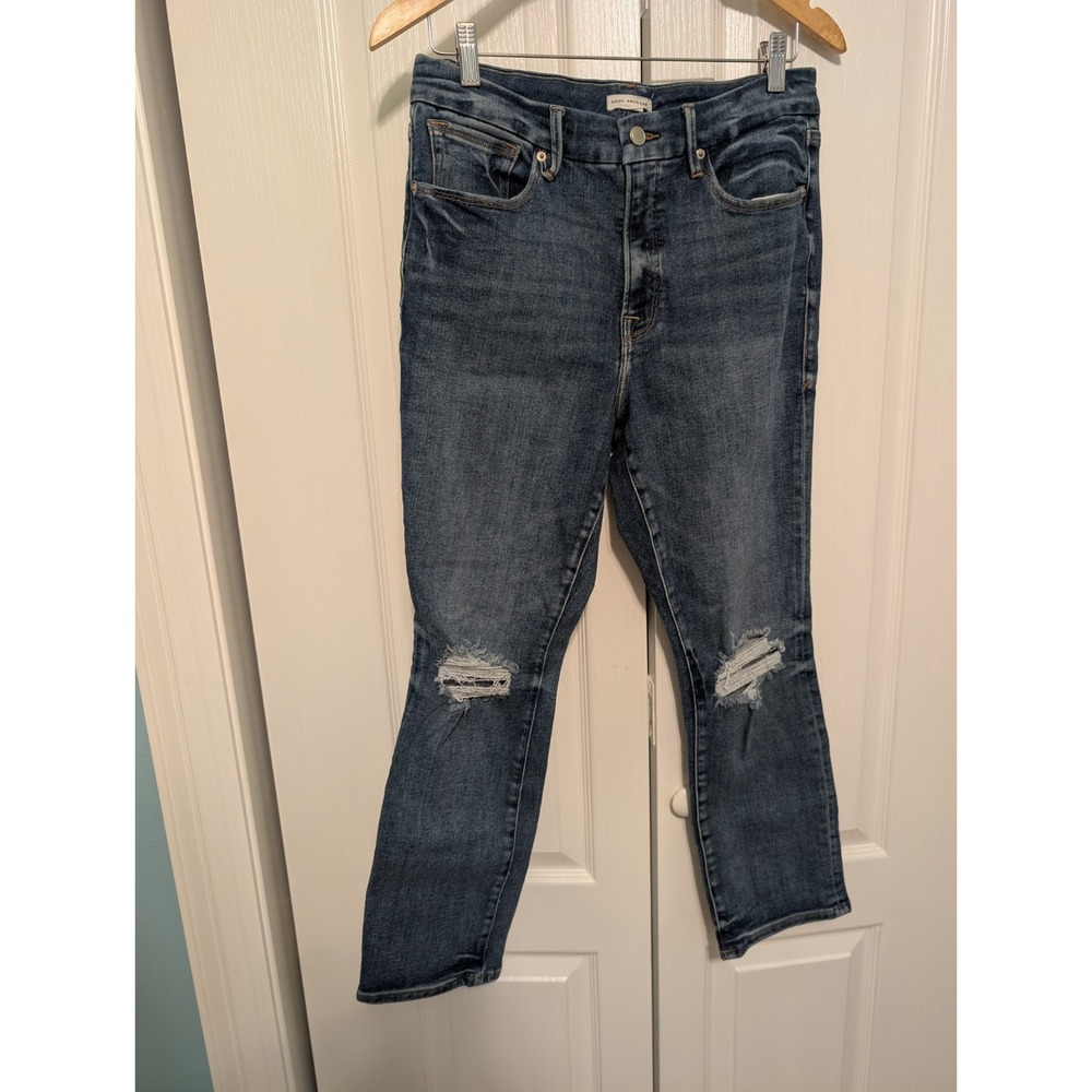 Good American Skinny jeans size 12/31. Distressed 30x26